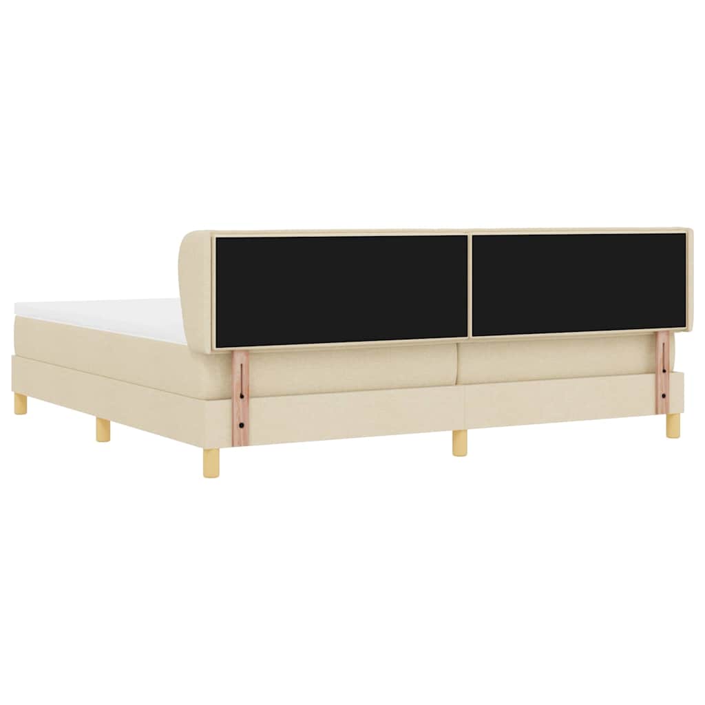 Boxspringbed met matras met hoofdeinde Crème 200 x 200 cm Stof