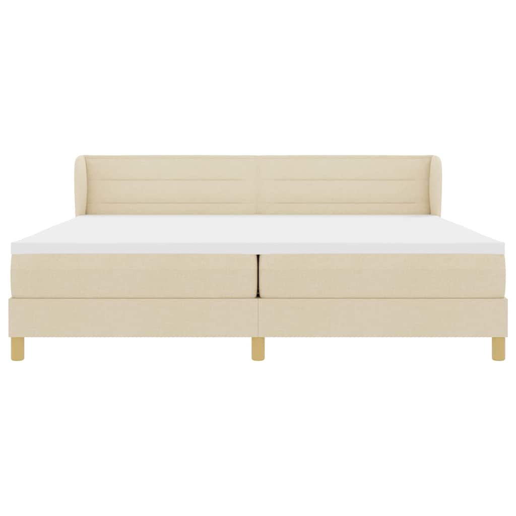 Boxspringbed met matras met hoofdeinde Crème 200 x 200 cm Stof