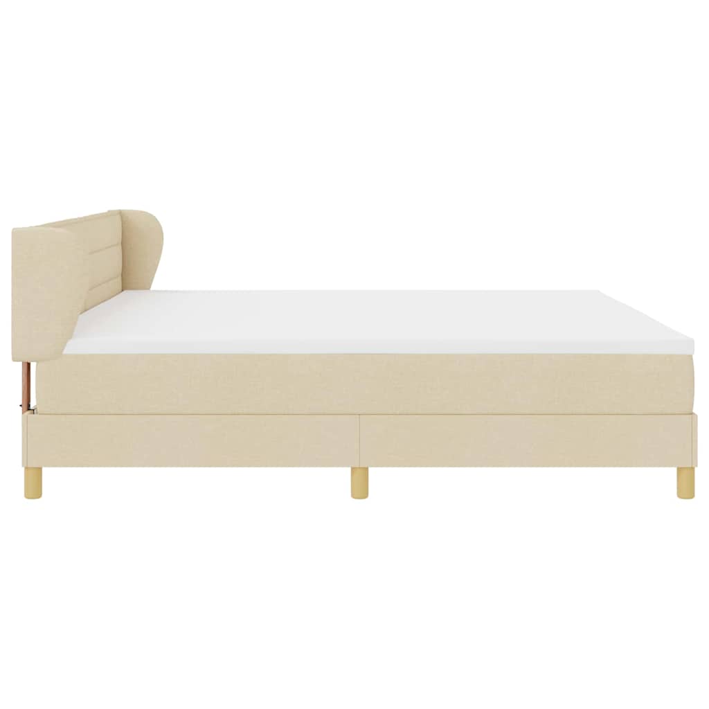 Boxspringbed met matras met hoofdeinde Crème 200 x 200 cm Stof