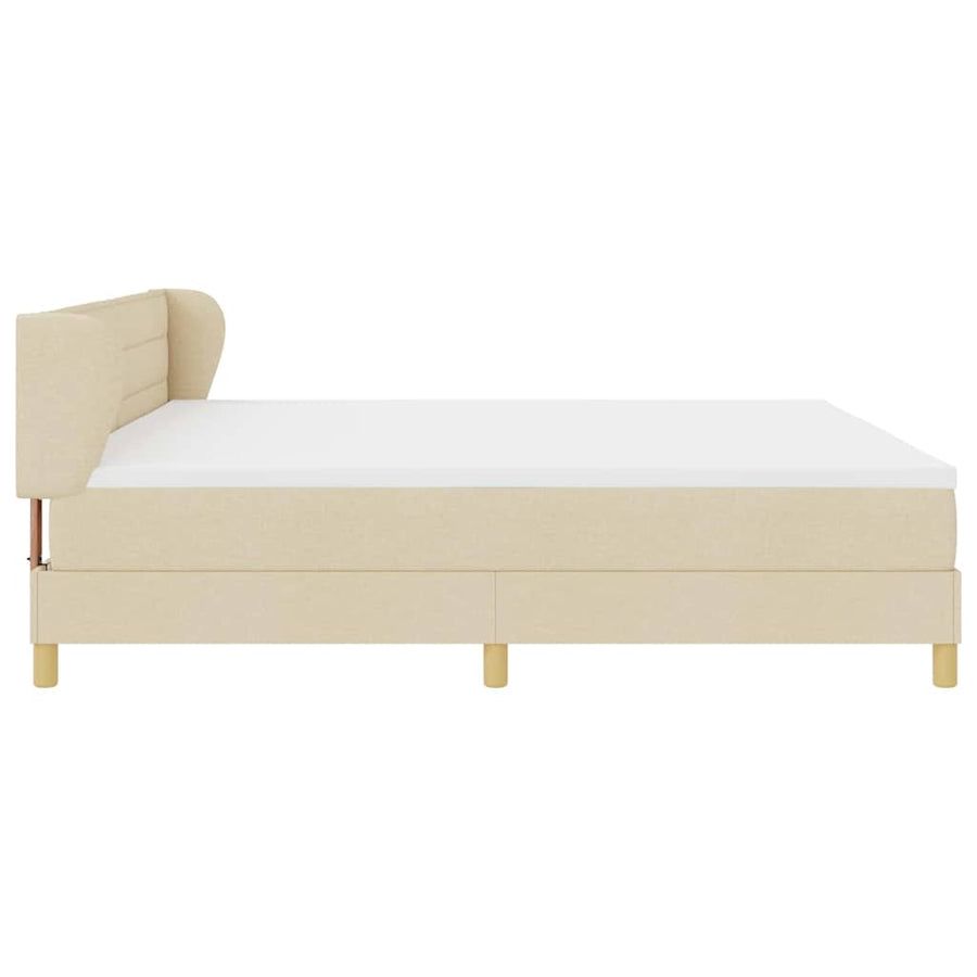 Boxspringbed met matras met hoofdeinde Crème 200 x 200 cm Stof