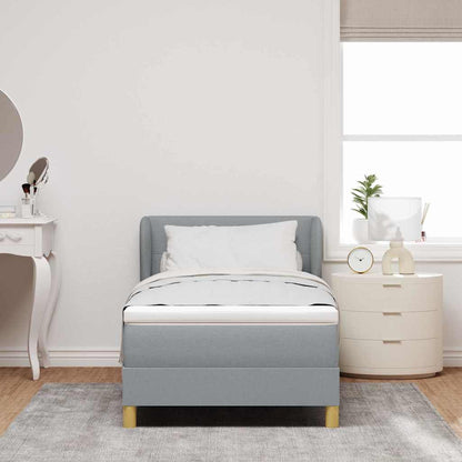 Boxspringbed met hoofdeinde Lichtgrijs 80 x 200 cm Stof