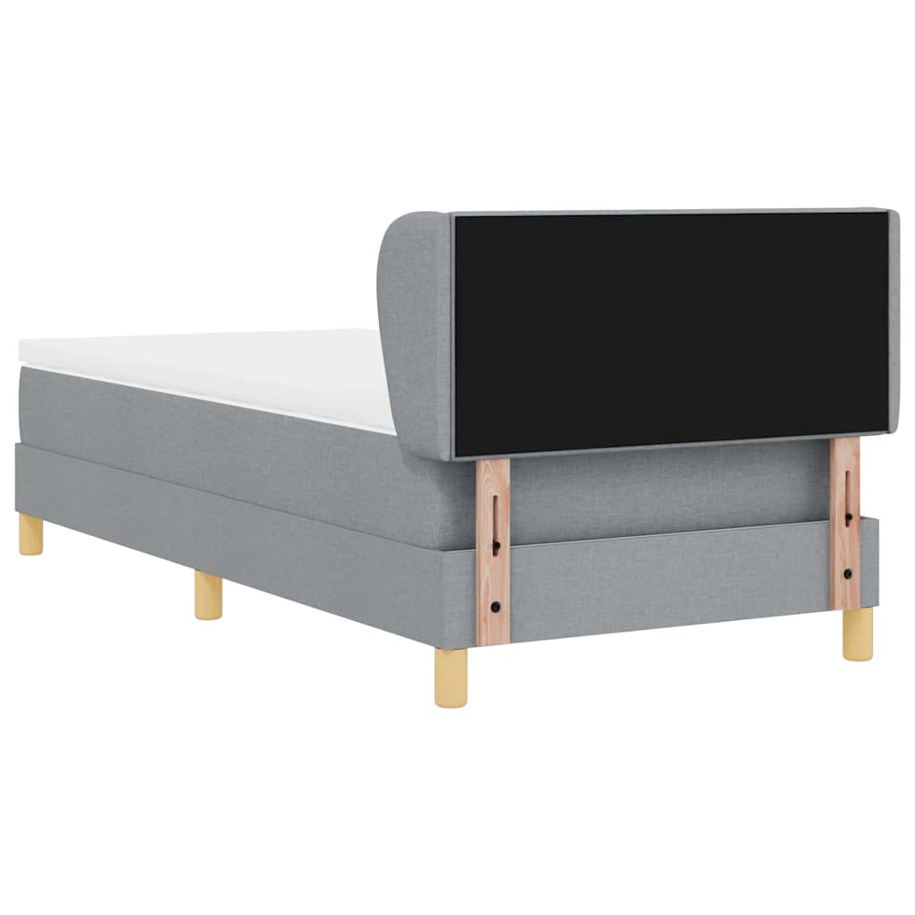 Boxspringbed met hoofdeinde Lichtgrijs 80 x 200 cm Stof