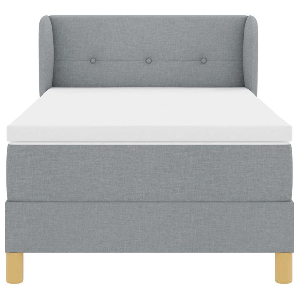 Boxspringbed met hoofdeinde Lichtgrijs 80 x 200 cm Stof