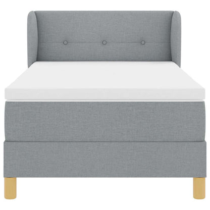 Boxspringbed met hoofdeinde Lichtgrijs 80 x 200 cm Stof