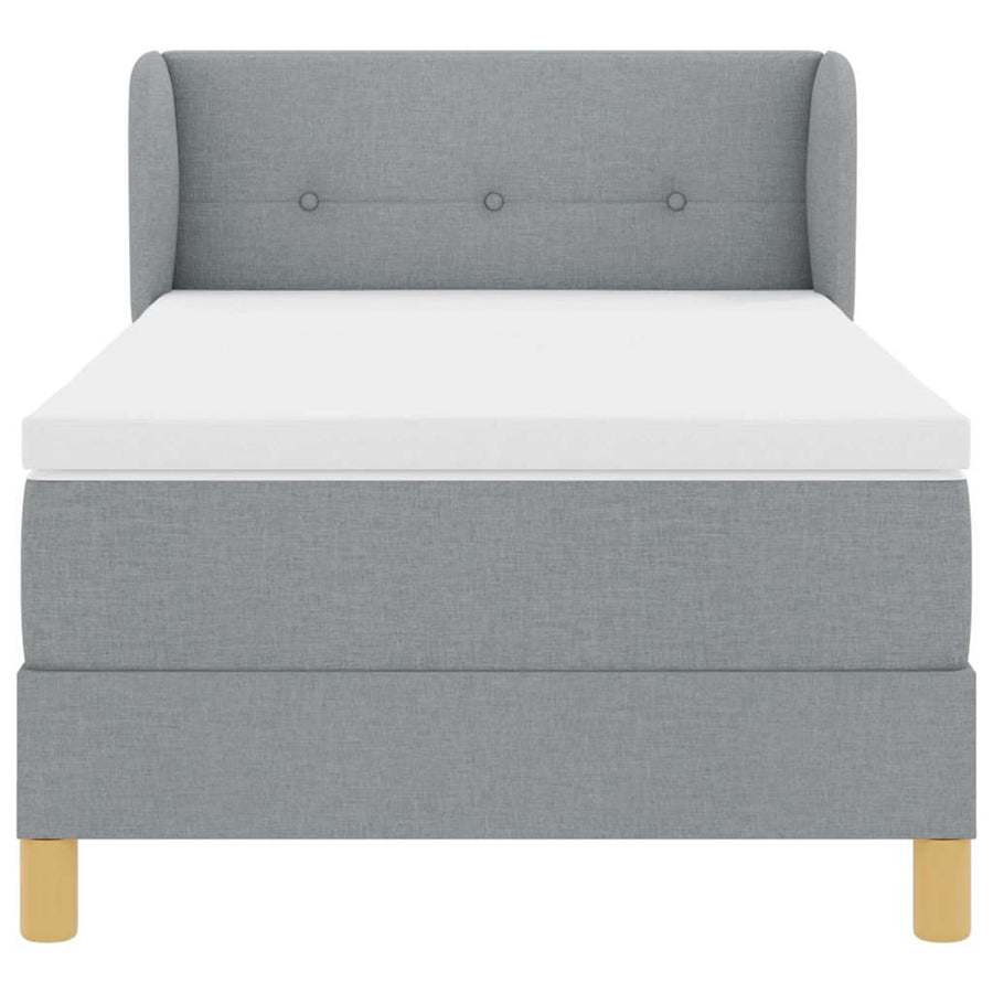 Boxspringbed met hoofdeinde Lichtgrijs 80 x 200 cm Stof