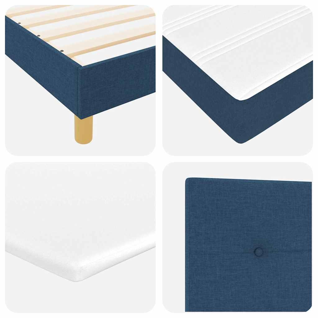 Boxspringbed met hoofdeinde Blauw 80 x 200 cm Stof