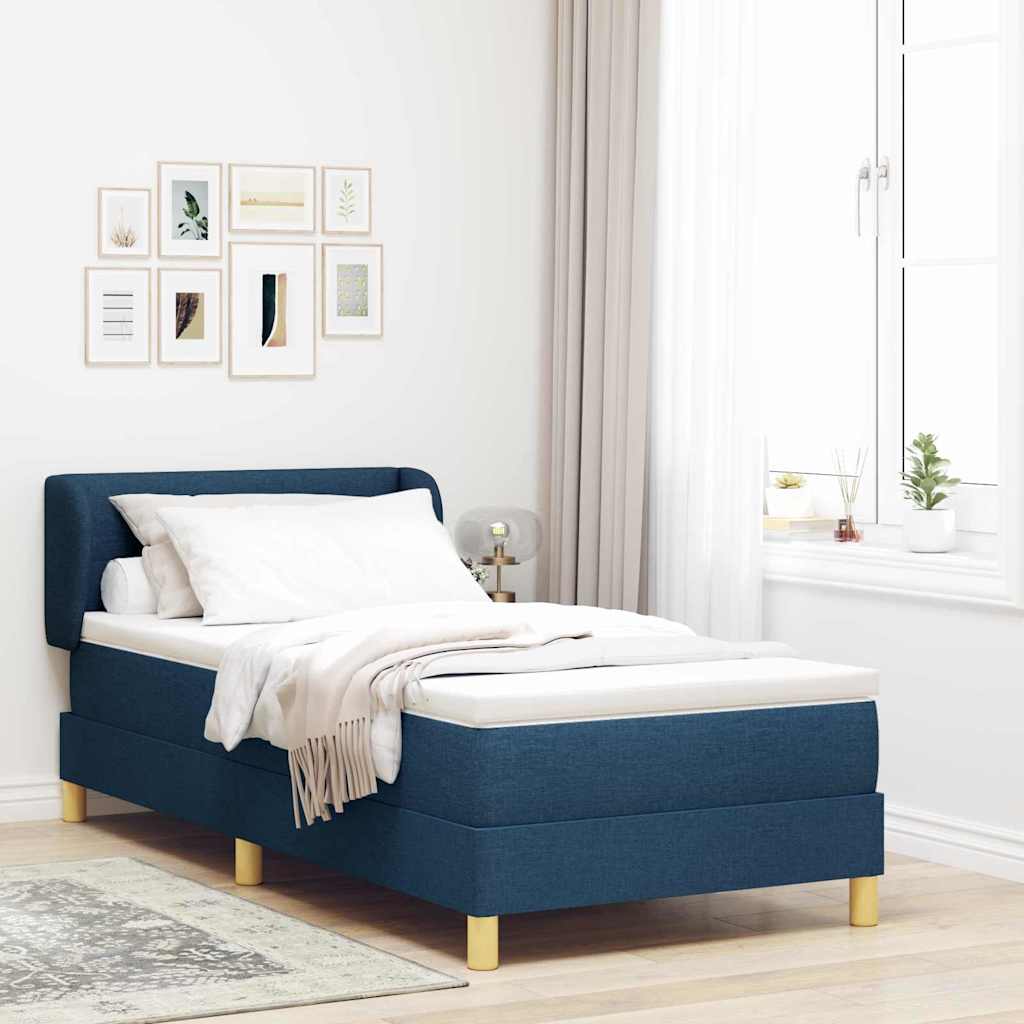 Boxspringbed met hoofdeinde Blauw 80 x 200 cm Stof