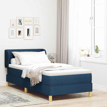 Boxspringbed met hoofdeinde Blauw 80 x 200 cm Stof
