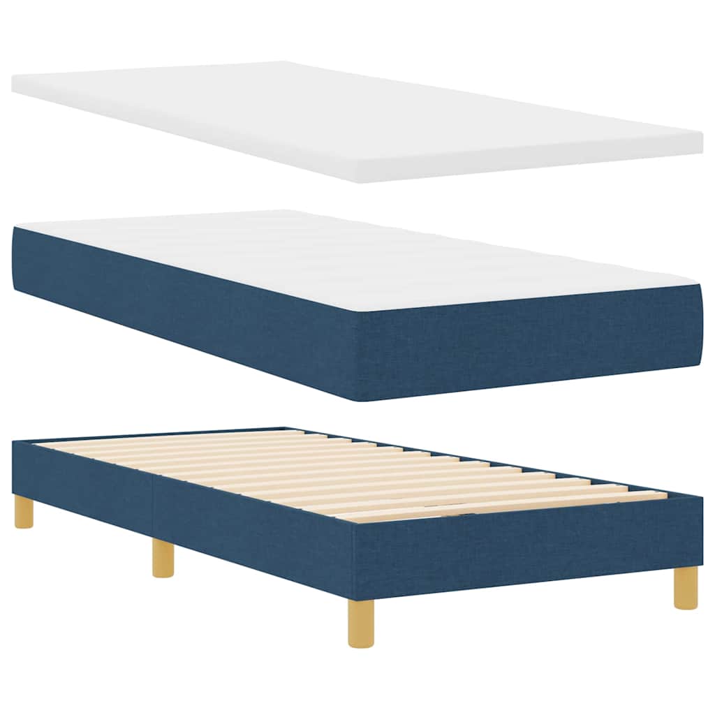 Boxspringbed met hoofdeinde Blauw 80 x 200 cm Stof