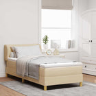 Boxspringbed 90x190 cm crème met hoofdeinde