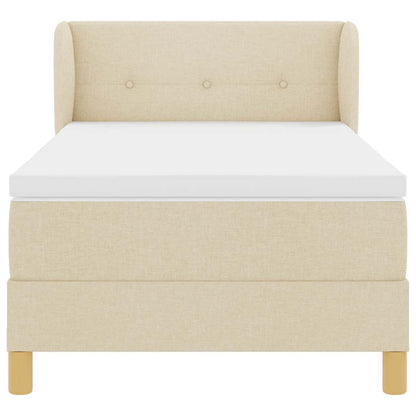 Boxspringbed met hoofdeinde Crème 90 x 190 cm Stof