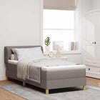 Boxspringbed 90x200 cm taupe met hoofdeinde