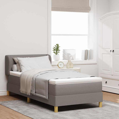Boxspringbed met hoofdeinde Taupe 90 x 200 cm Stof
