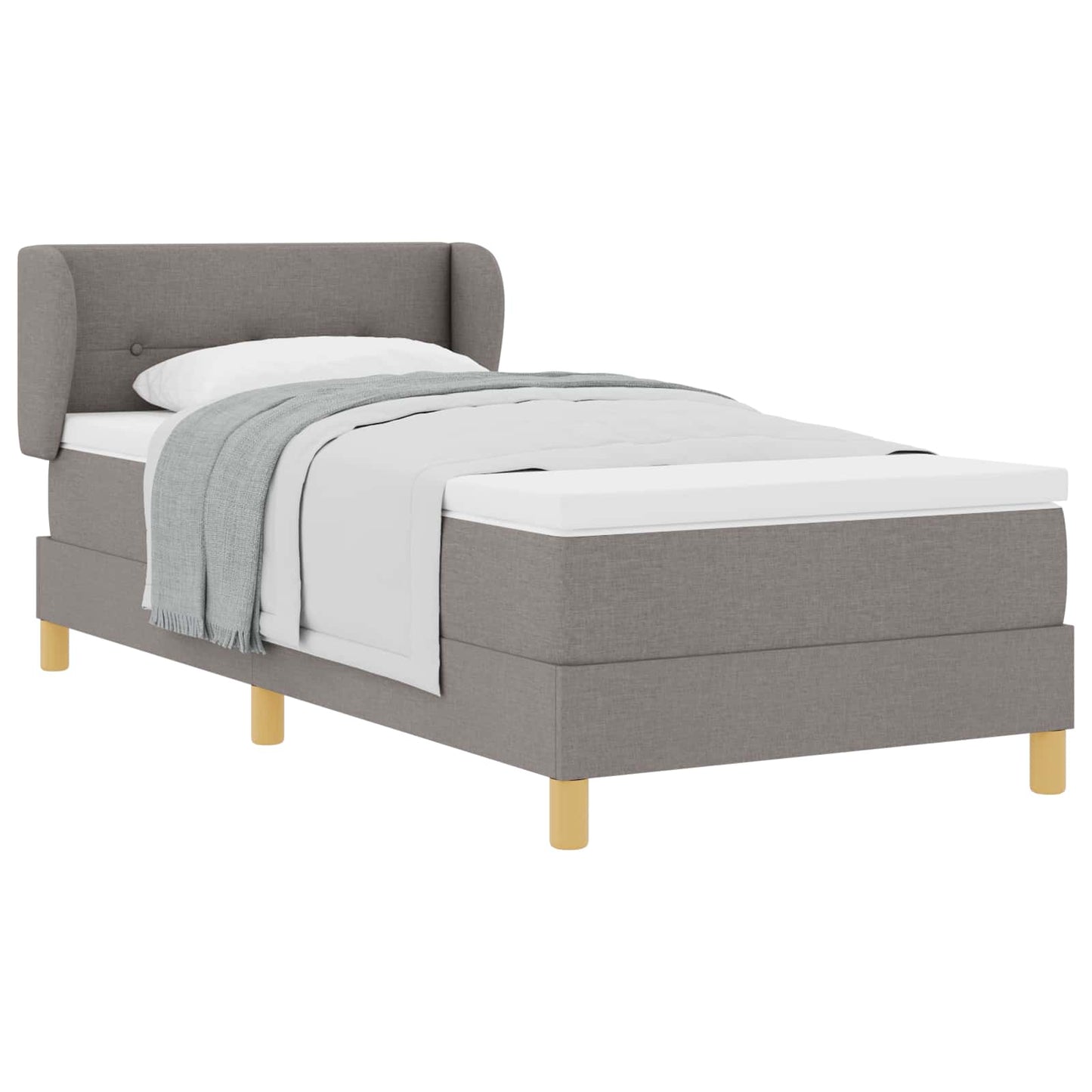 Boxspringbed met hoofdeinde Taupe 90 x 200 cm Stof