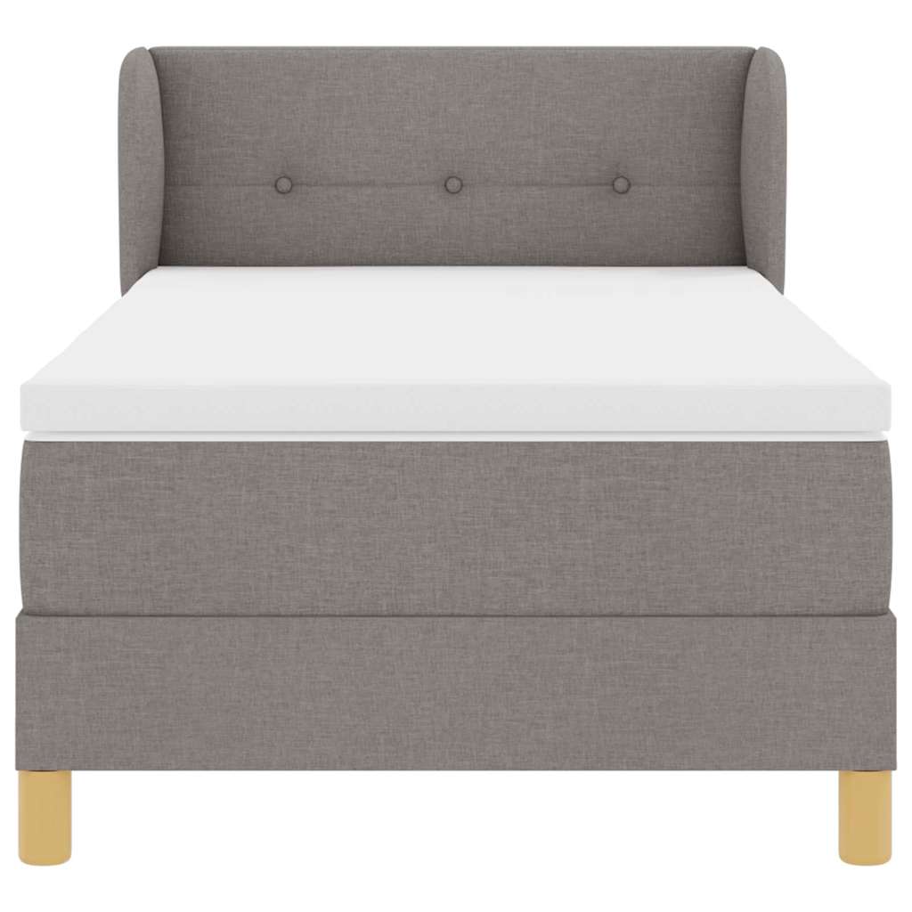 Boxspringbed met hoofdeinde Taupe 90 x 200 cm Stof