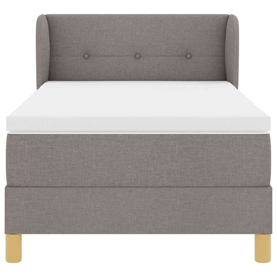 Boxspringbed met hoofdeinde Taupe 90 x 200 cm Stof