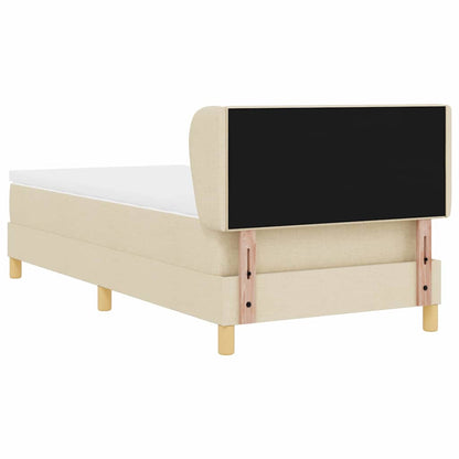 Boxspringbed met hoofdeinde Crème 90 x 200 cm Stof