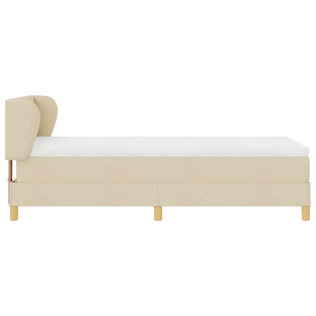 Boxspringbed met hoofdeinde Crème 90 x 200 cm Stof
