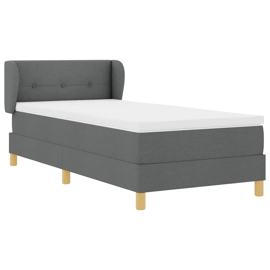 Boxspringbed met matras Donkergrijs 100 x 200 cm Stof