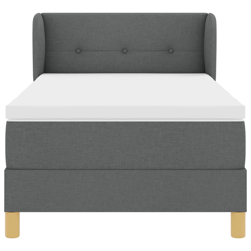Boxspringbed met matras Donkergrijs 100 x 200 cm Stof