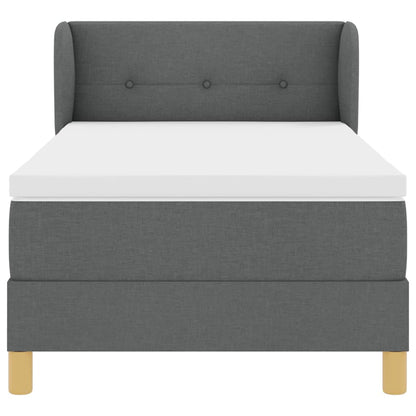 Boxspringbed met matras Donkergrijs 100 x 200 cm Stof