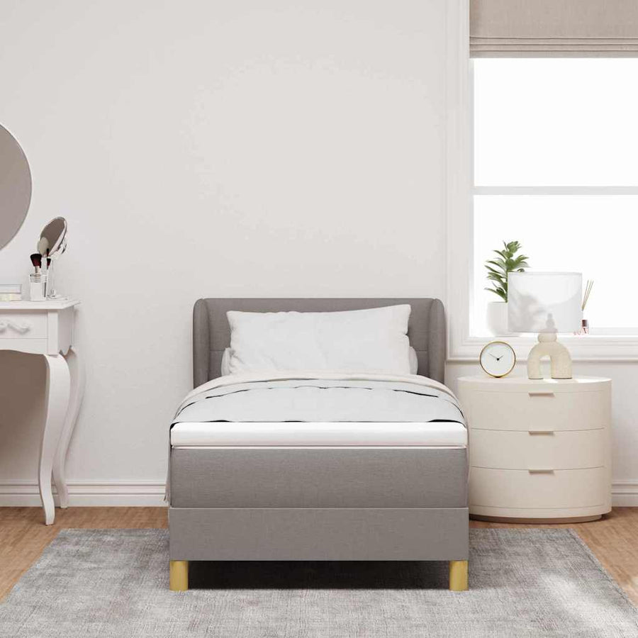 Boxspringbed met hoofdeinde Taupe 100 x 200 cm Stof