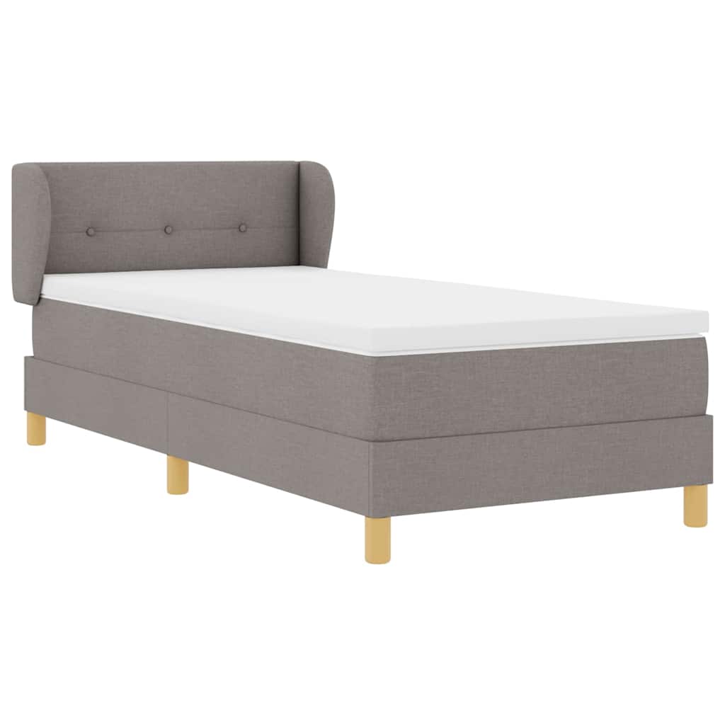 Boxspringbed met hoofdeinde Taupe 100 x 200 cm Stof