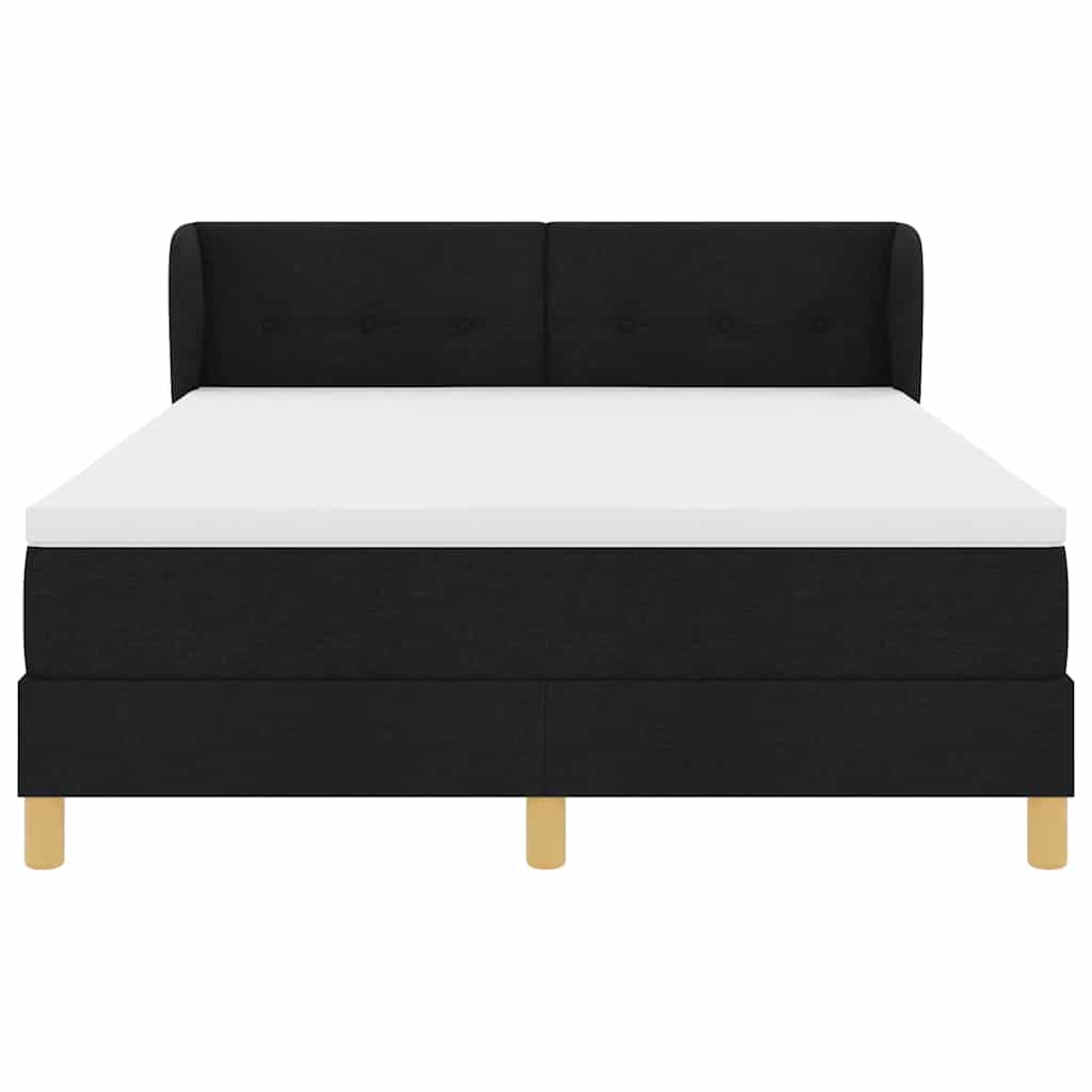 Boxspringbed met matras creme 90x200 cm stof Zwart 140 x 190 cm