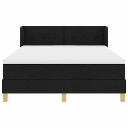 Boxspringbed met matras creme 90x200 cm stof Zwart 140 x 190 cm