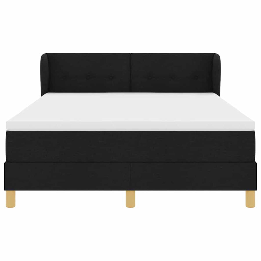 Boxspringbed met matras creme 90x200 cm stof Zwart 140 x 190 cm