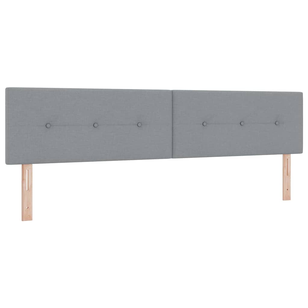 Boxspringbed met hoofdeinde Lichtgrijs 200 x 200 cm Stof