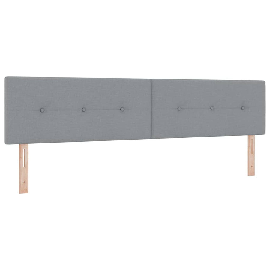 Boxspringbed met hoofdeinde Lichtgrijs 200 x 200 cm Stof