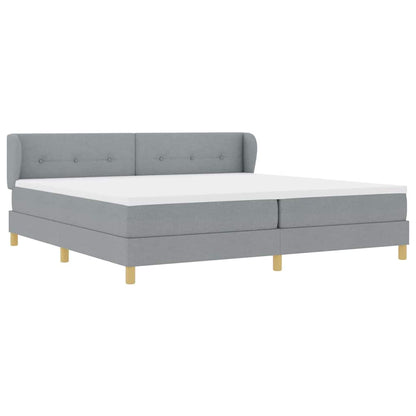 Boxspringbed met hoofdeinde Lichtgrijs 200 x 200 cm Stof