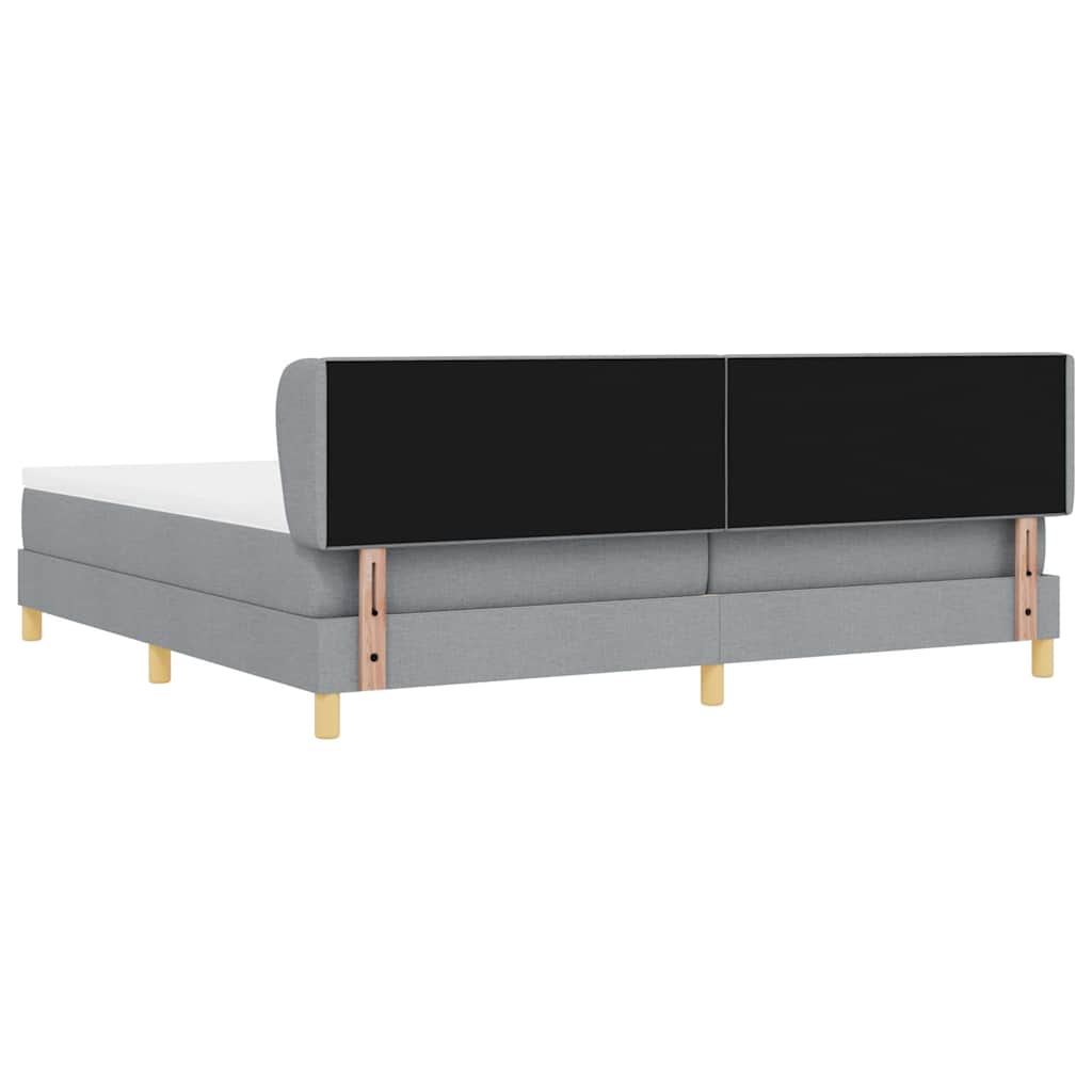 Boxspringbed met hoofdeinde Lichtgrijs 200 x 200 cm Stof