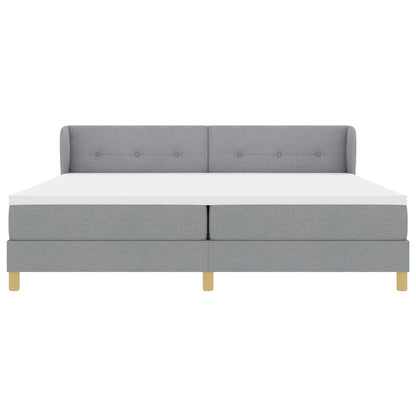 Boxspringbed met hoofdeinde Lichtgrijs 200 x 200 cm Stof