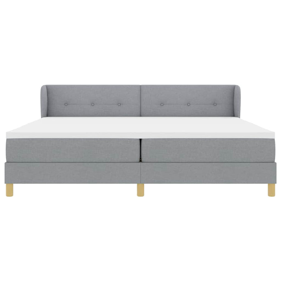 Boxspringbed met hoofdeinde Lichtgrijs 200 x 200 cm Stof