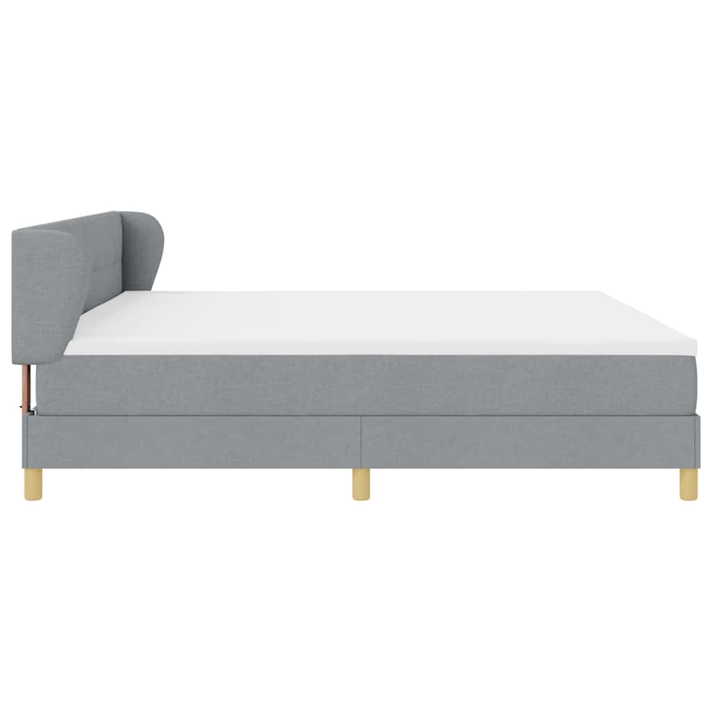 Boxspringbed met hoofdeinde Lichtgrijs 200 x 200 cm Stof