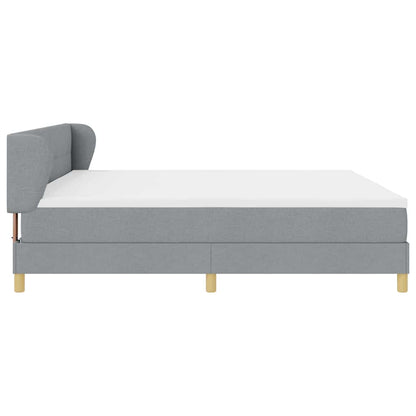 Boxspringbed met hoofdeinde Lichtgrijs 200 x 200 cm Stof