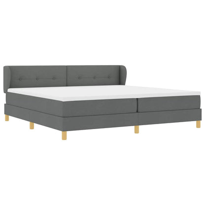 Boxspringbed met hoofdeinde Donkergrijs 200 x 200 cm Stof