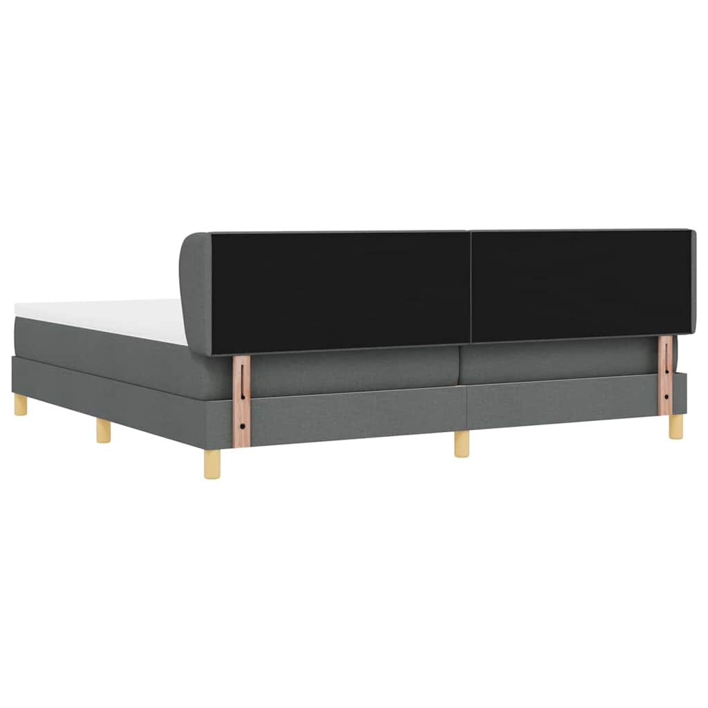 Boxspringbed met hoofdeinde Donkergrijs 200 x 200 cm Stof