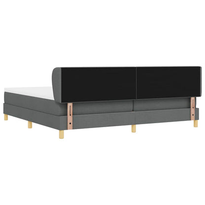 Boxspringbed met hoofdeinde Donkergrijs 200 x 200 cm Stof