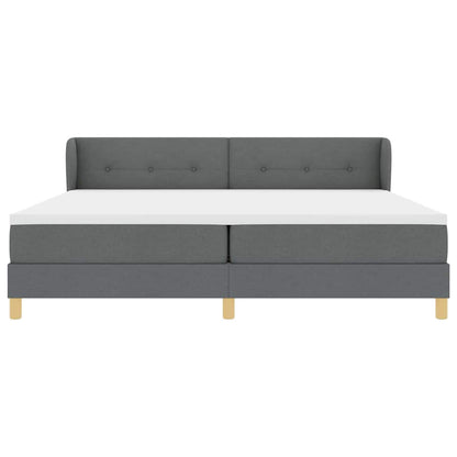 Boxspringbed met hoofdeinde Donkergrijs 200 x 200 cm Stof