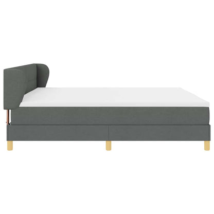 Boxspringbed met hoofdeinde Donkergrijs 200 x 200 cm Stof