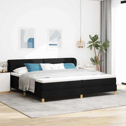 Boxspringbed met matras met hoofdeinde Zwart 200 x 200 cm Stof