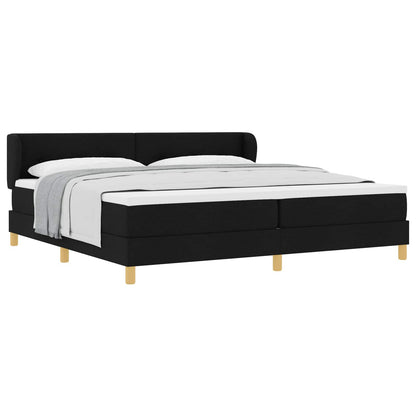 Boxspringbed met matras met hoofdeinde Zwart 200 x 200 cm Stof