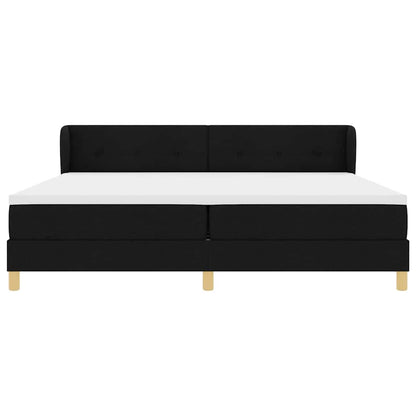 Boxspringbed met matras met hoofdeinde Zwart 200 x 200 cm Stof