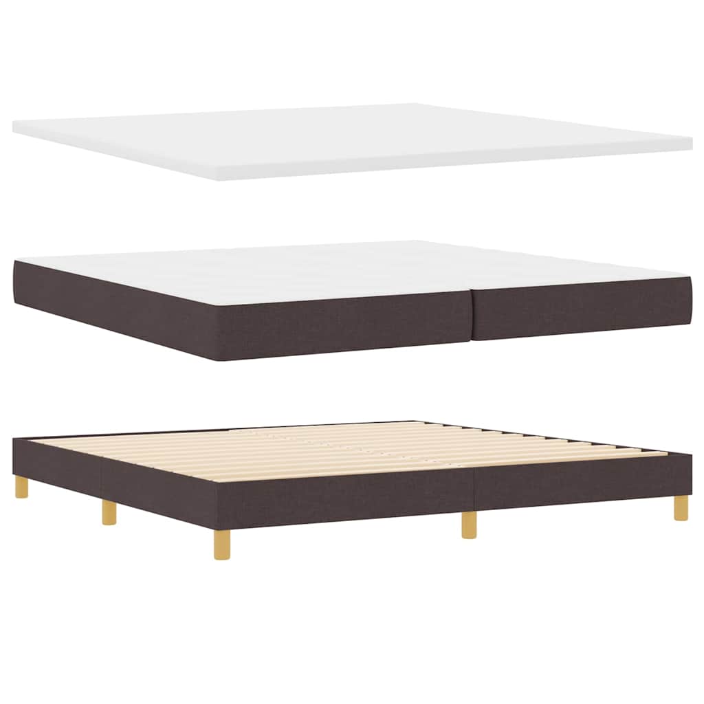 Boxspringbed met hoofdeinde Donkerbruin 200 x 200 cm Stof