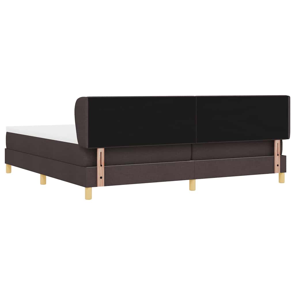 Boxspringbed met hoofdeinde Donkerbruin 200 x 200 cm Stof