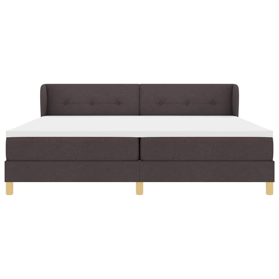 Boxspringbed met hoofdeinde Donkerbruin 200 x 200 cm Stof