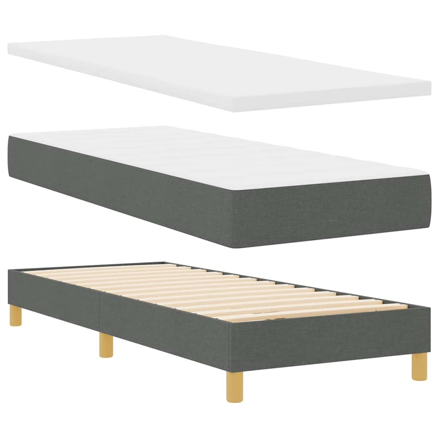 Boxspringbed met matras Donkergrijs 80 x 200 cm Stof